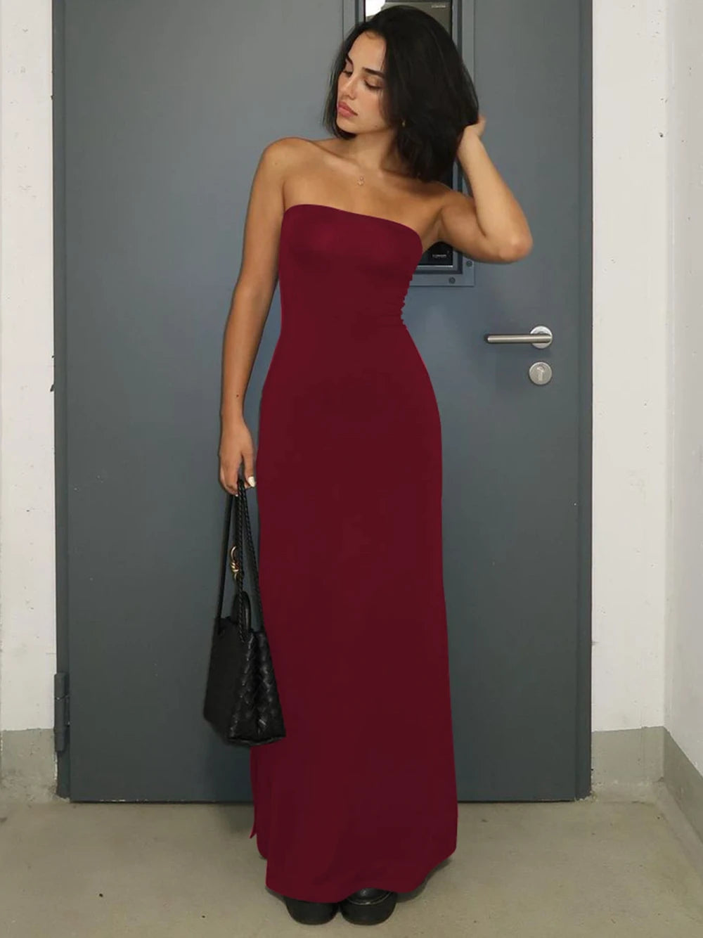 Strapless Wide-Leg Maxi Dress