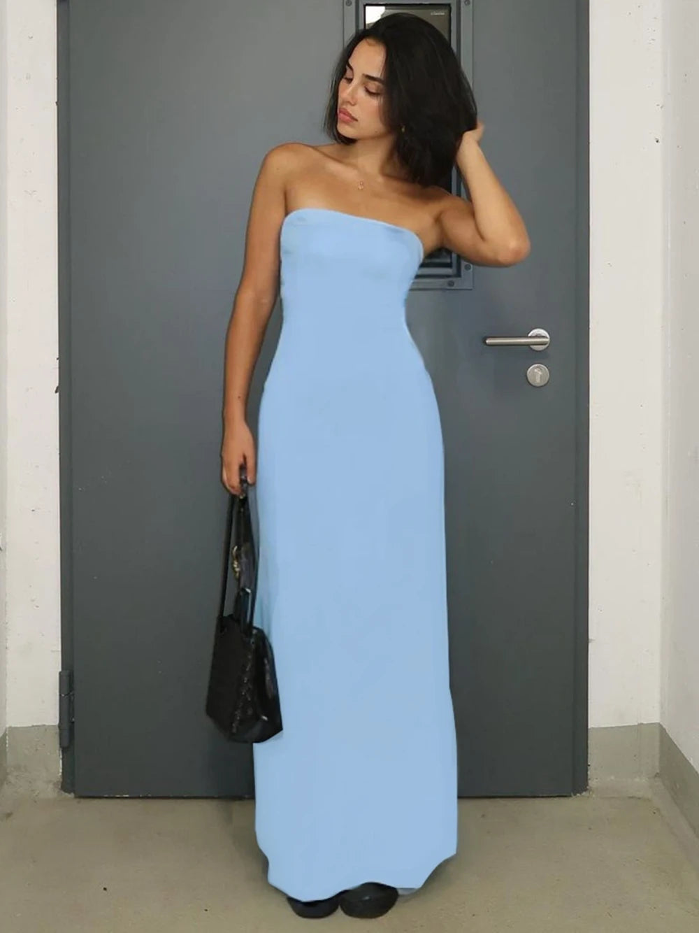 Strapless Wide-Leg Maxi Dress