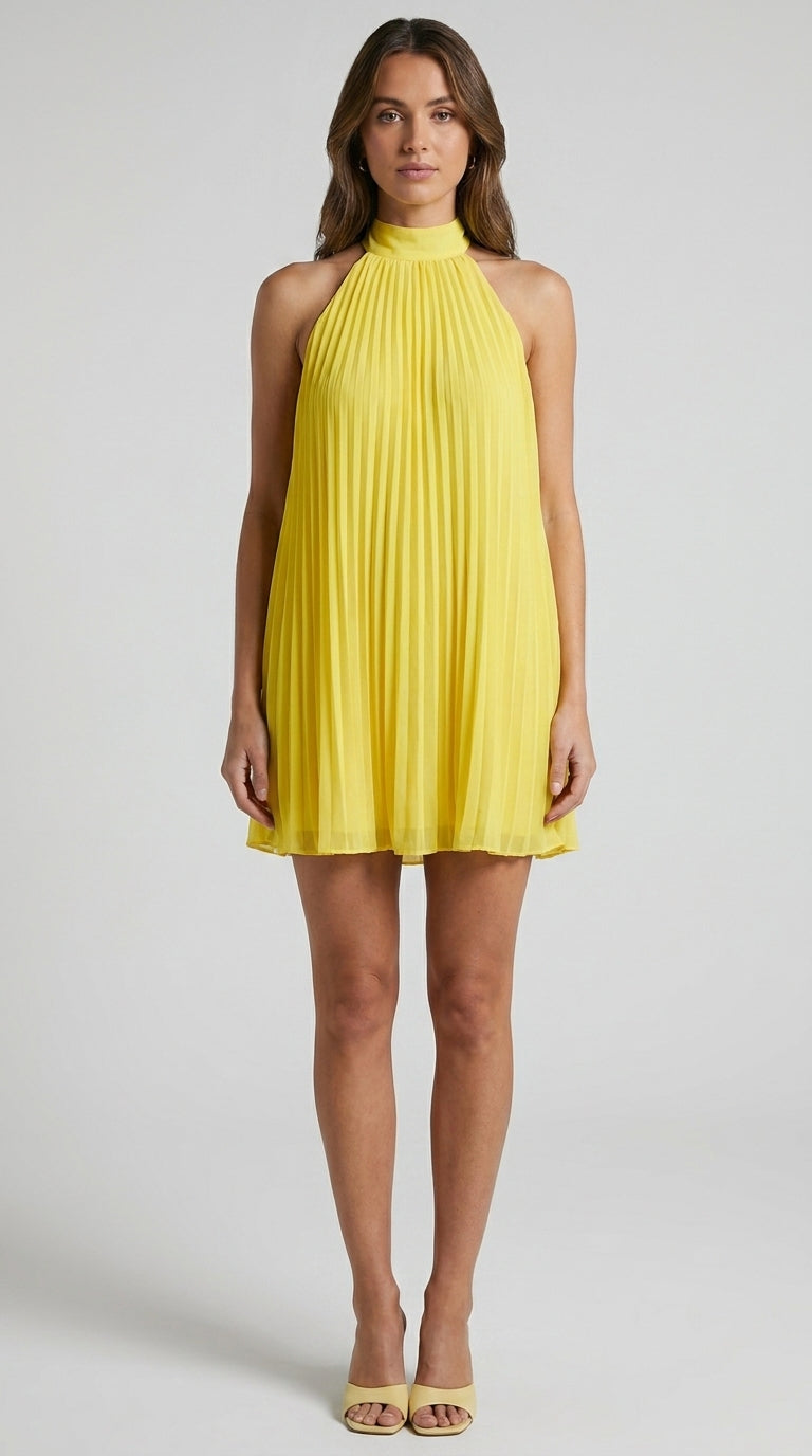 Halter Mini Dress with Open Back