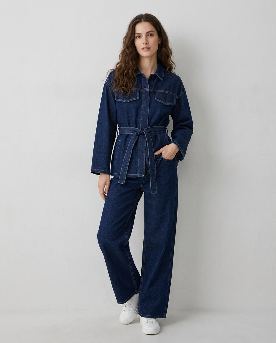 Denim Jacket & Jeans Two-Piece Set