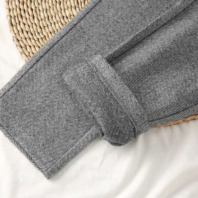 High-Waisted Wool-Blend Harem Trousers