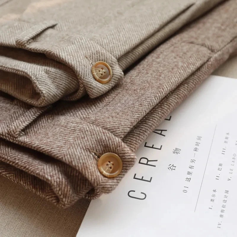 High-Waisted Wool-Blend Harem Trousers