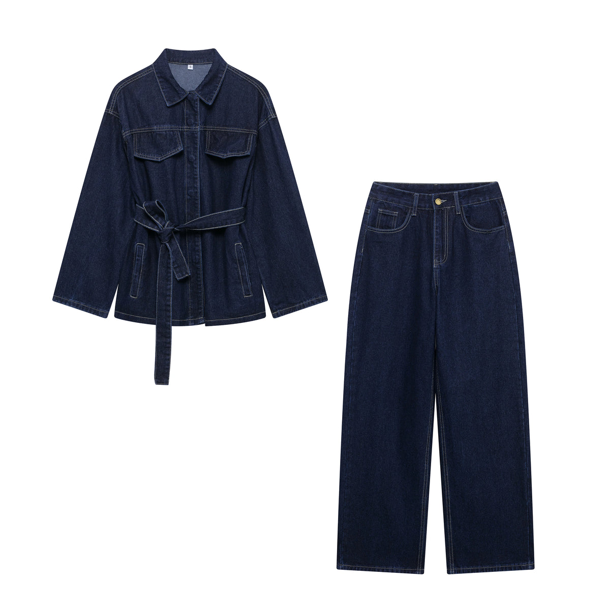 Denim Jacket & Jeans Two-Piece Set