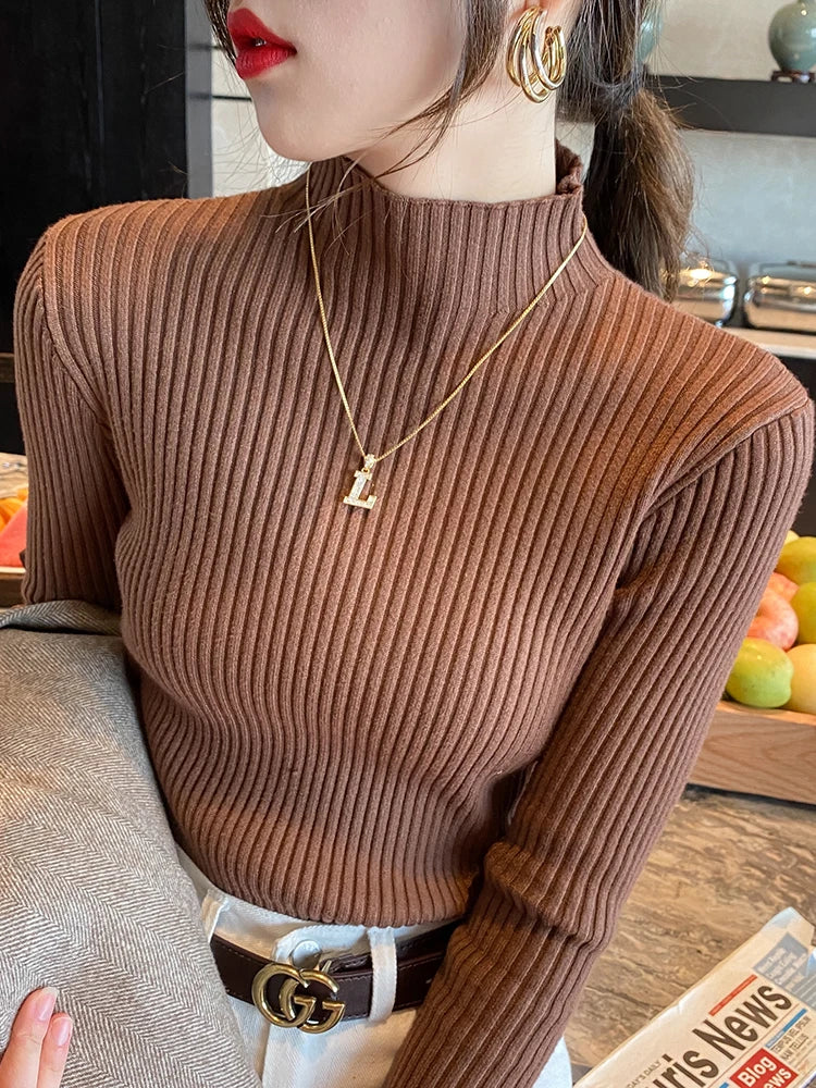 Basic Knit Turtleneck Sweater