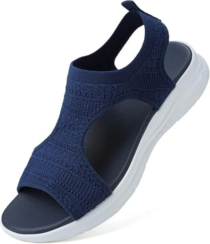 Mesh Knit Wedge Beach Sandals