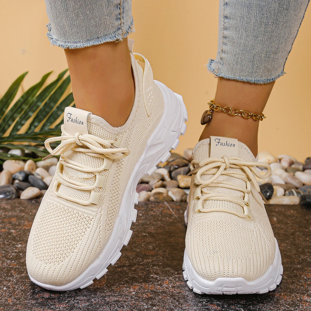 Chunky Knit Platform Trainers