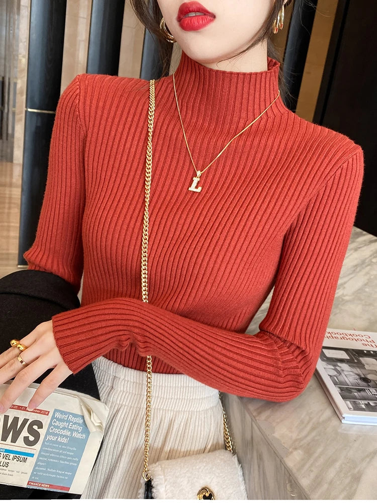 Basic Knit Turtleneck Sweater