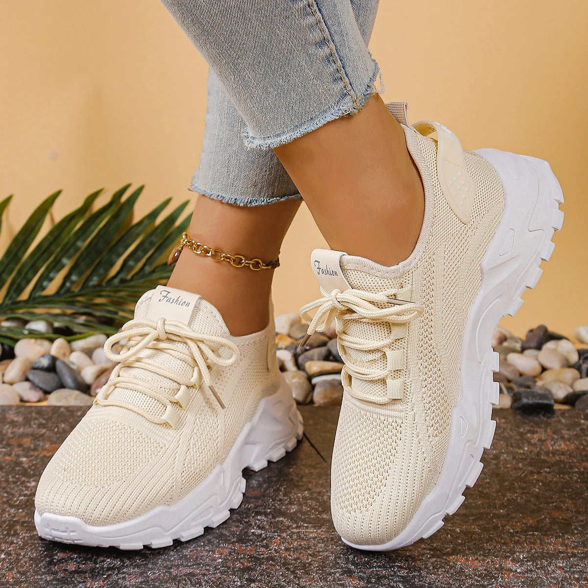 Chunky Knit Platform Trainers