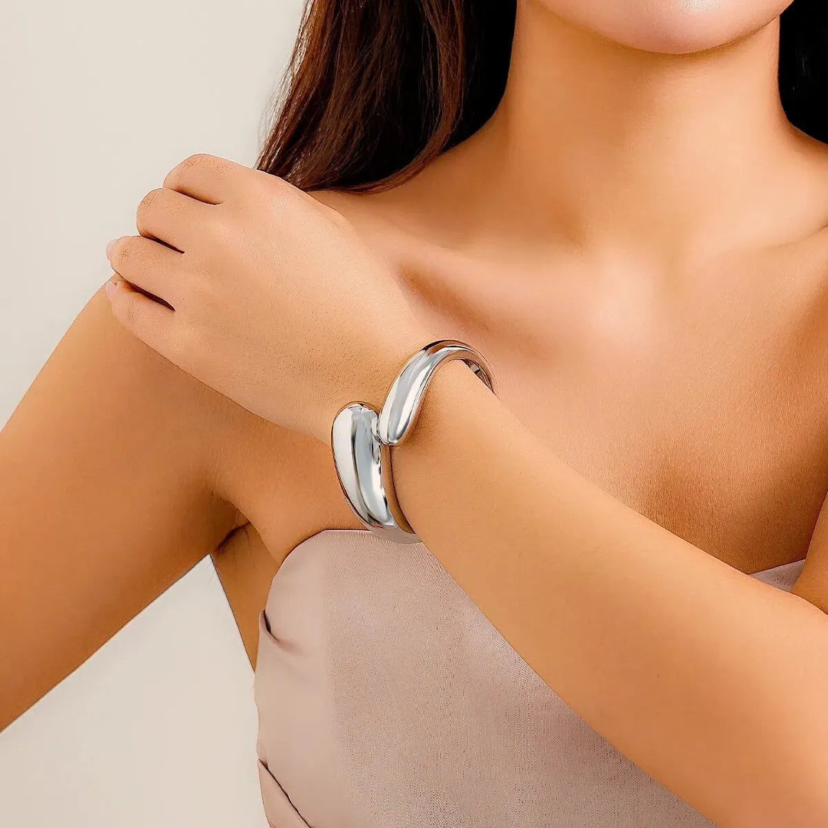 Geometric Water Drop Bangle