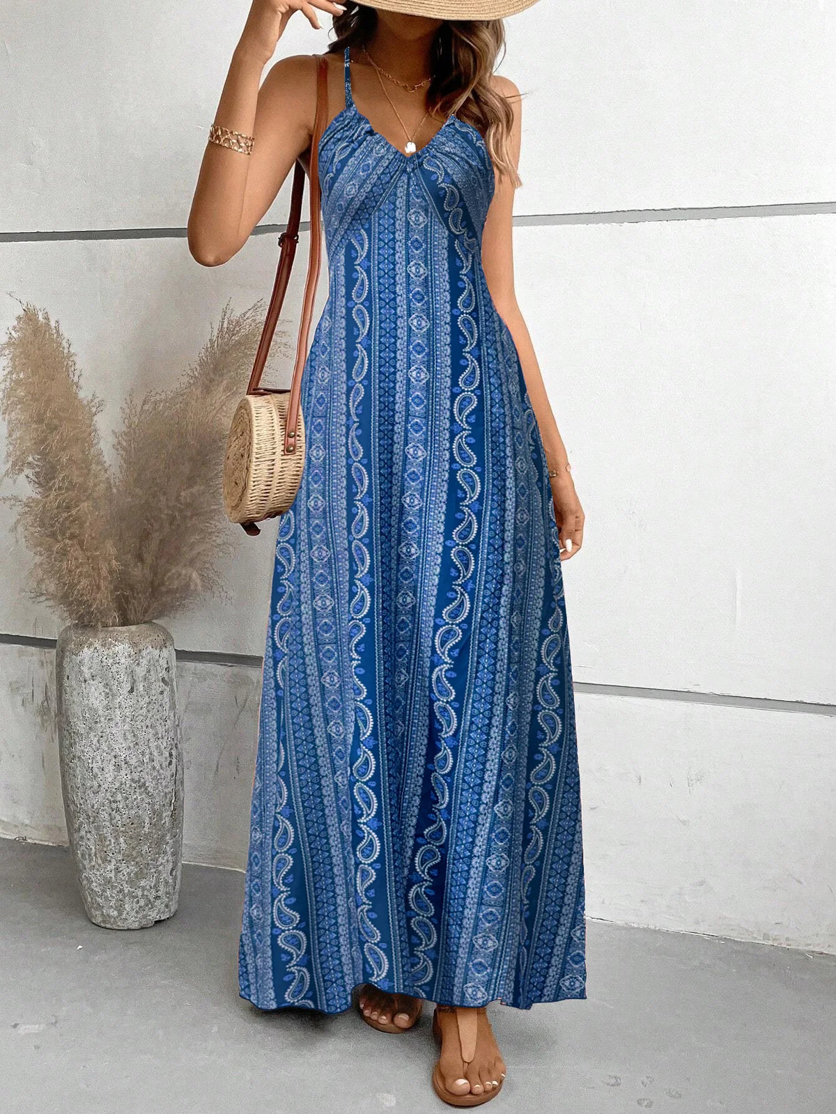 Boho Backless Split Maxi Dress