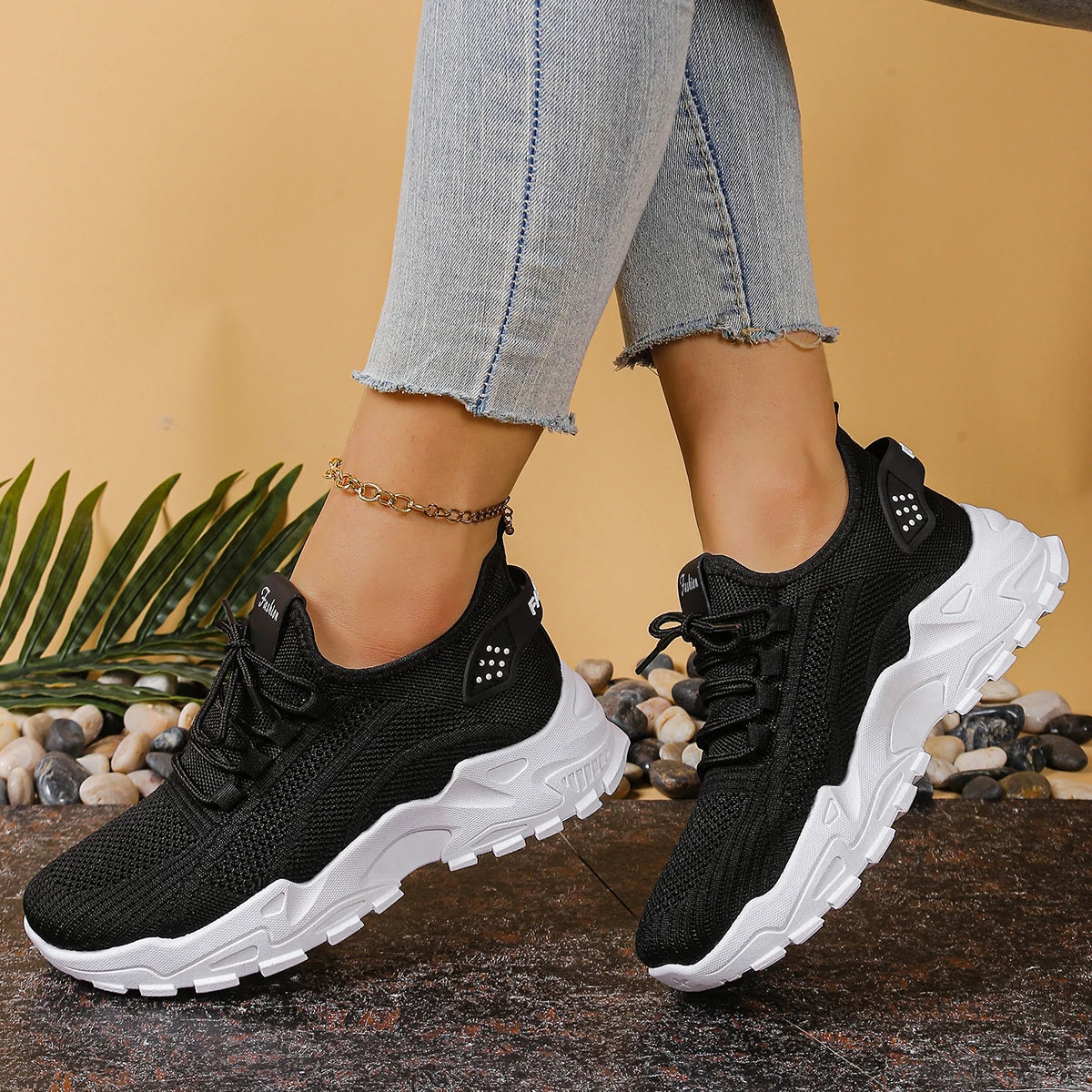 Chunky Knit Platform Trainers