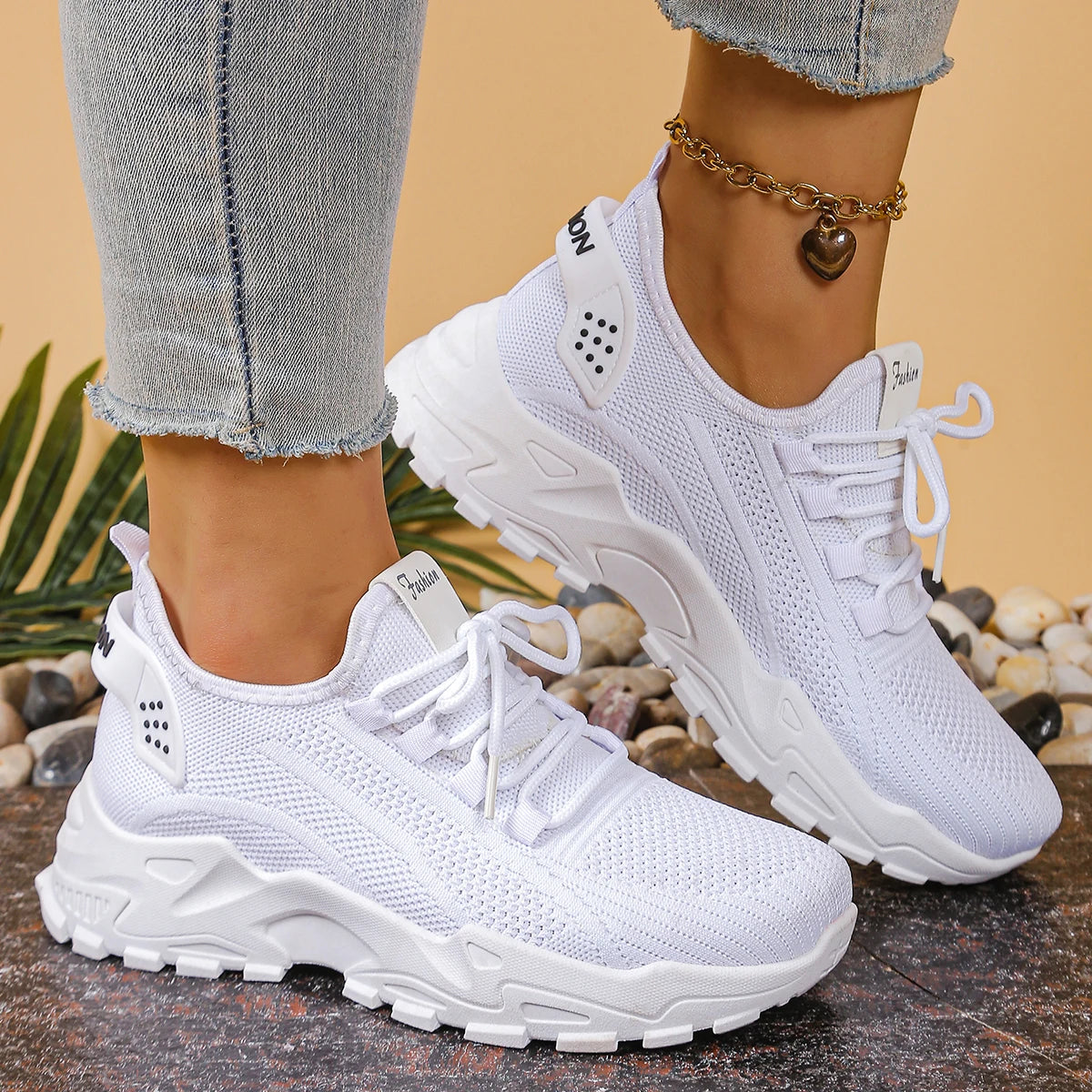 Chunky Knit Platform Trainers