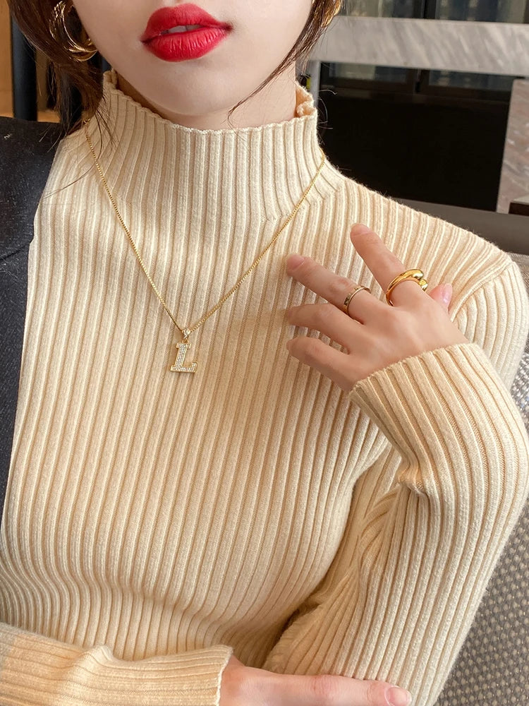 Basic Knit Turtleneck Sweater
