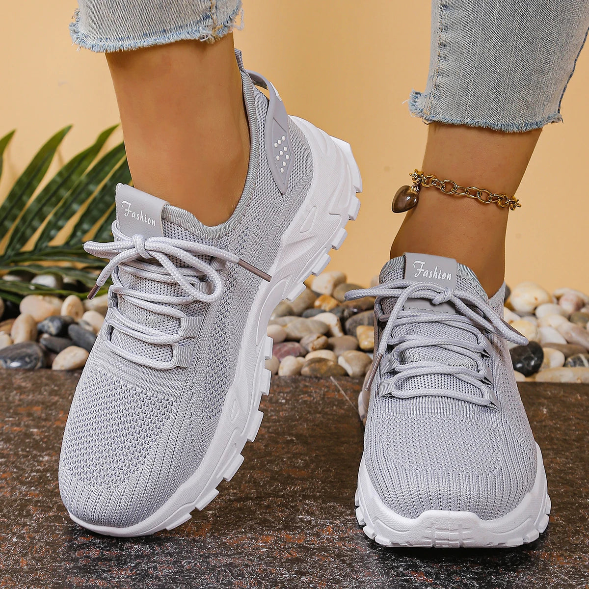 Chunky Knit Platform Trainers