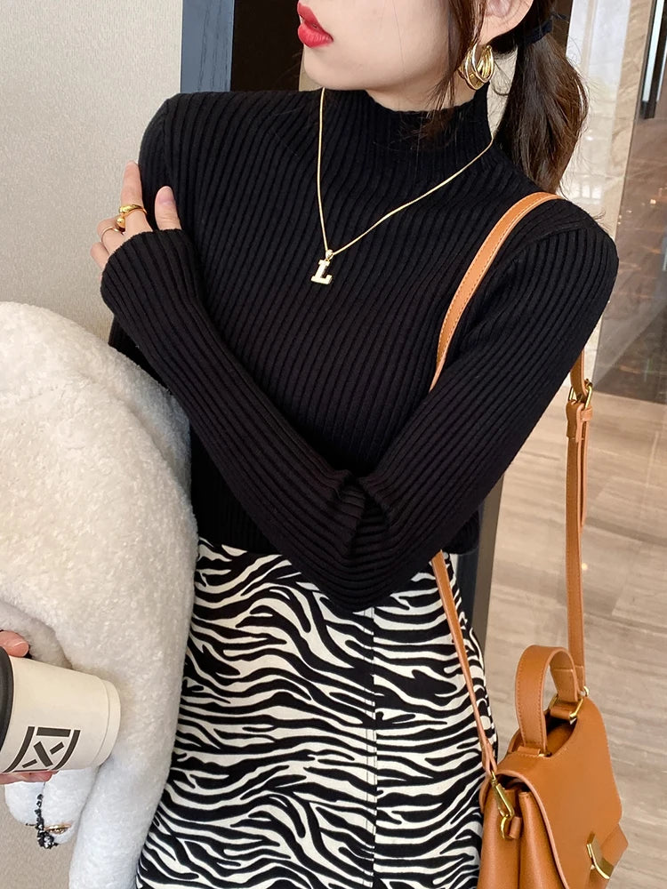 Basic Knit Turtleneck Sweater