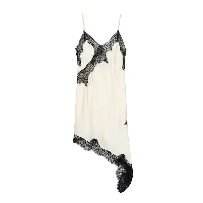 Satin Lace Slip Mini Dress