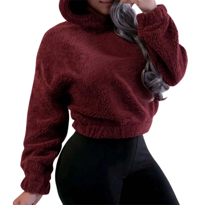 Fluffy Bear Ear Hooded Sweatshirt