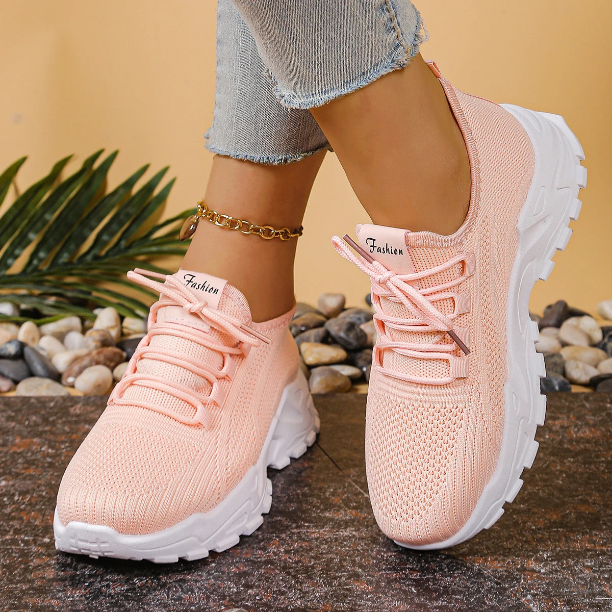 Chunky Knit Platform Trainers