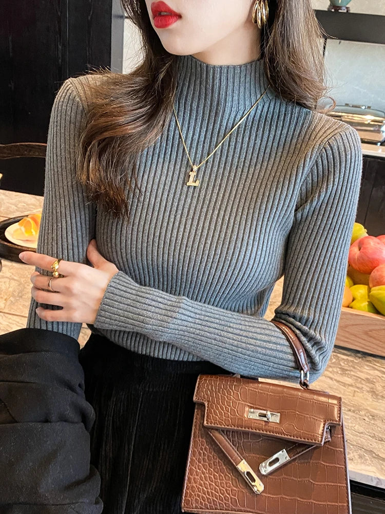 Basic Knit Turtleneck Sweater