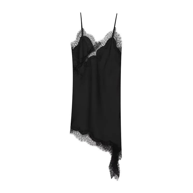 Satin Lace Slip Mini Dress