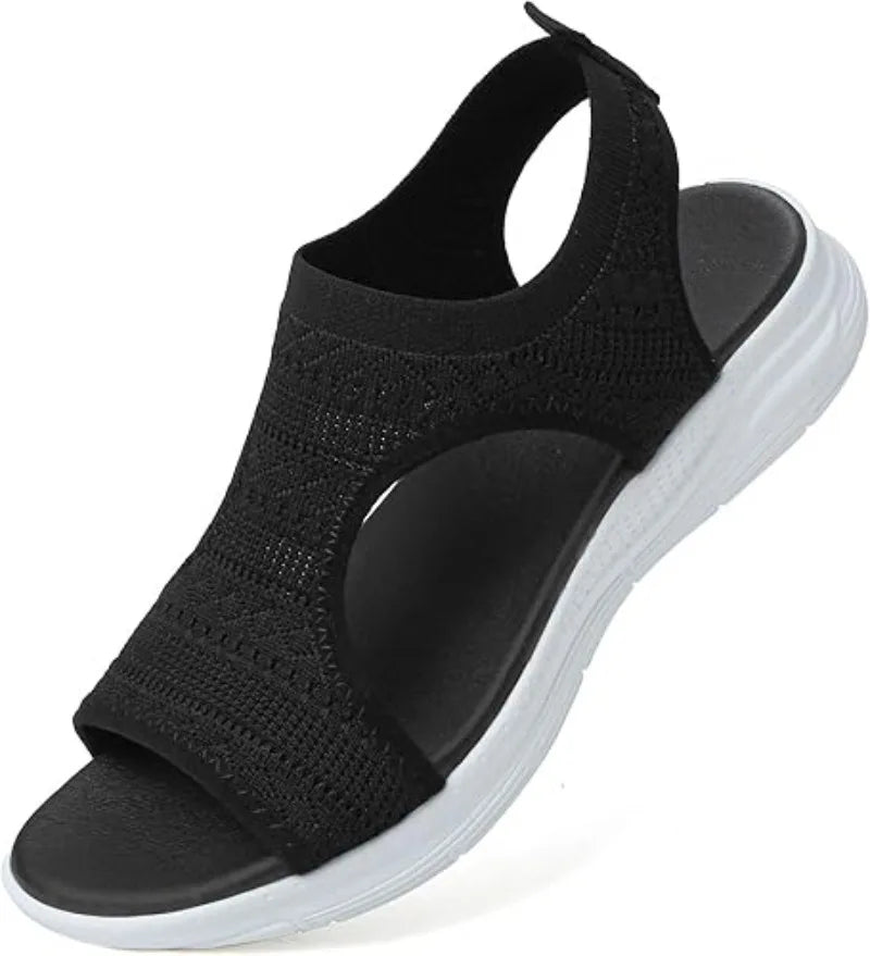 Mesh Knit Wedge Beach Sandals