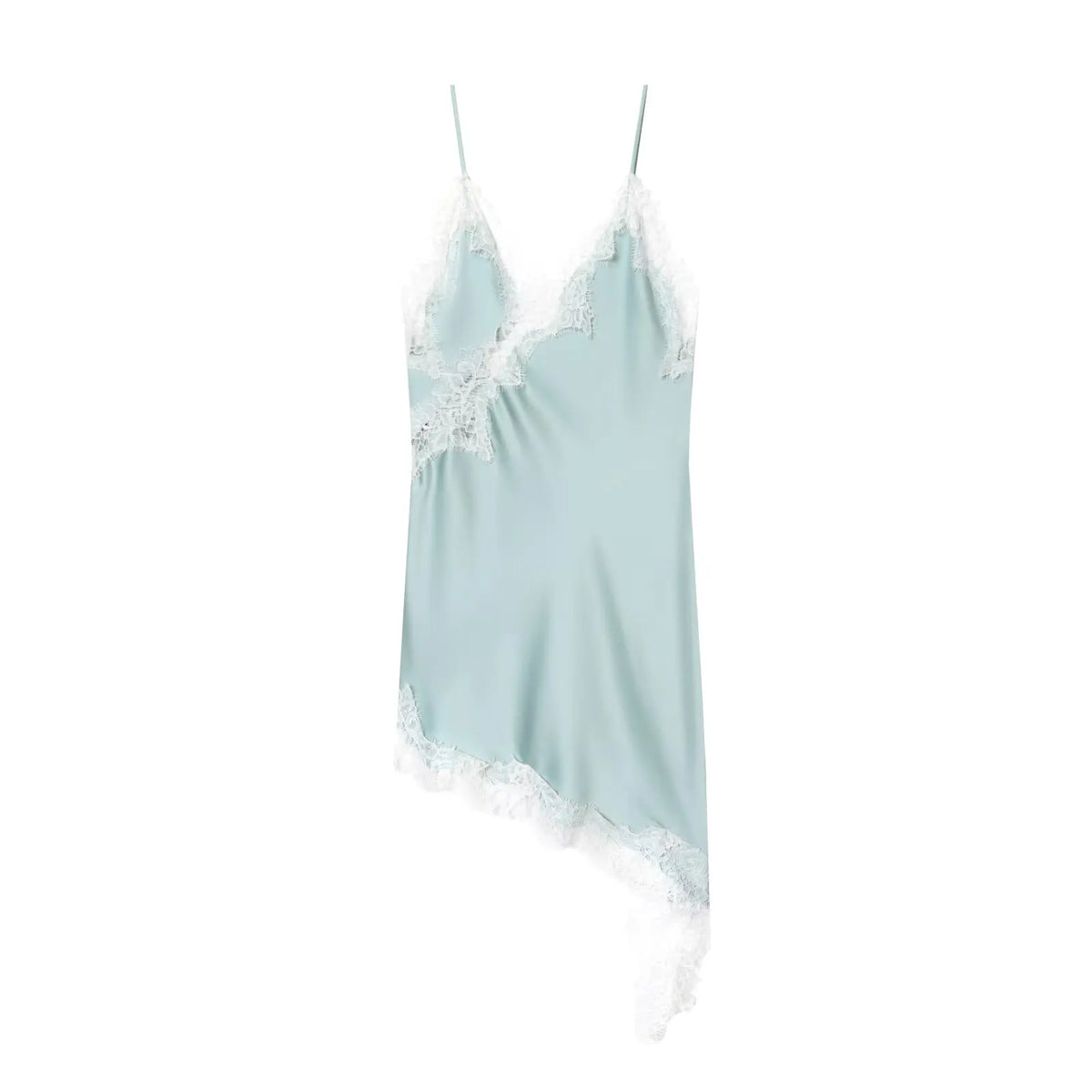 Satin Lace Slip Mini Dress