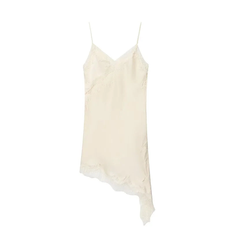 Satin Lace Slip Mini Dress