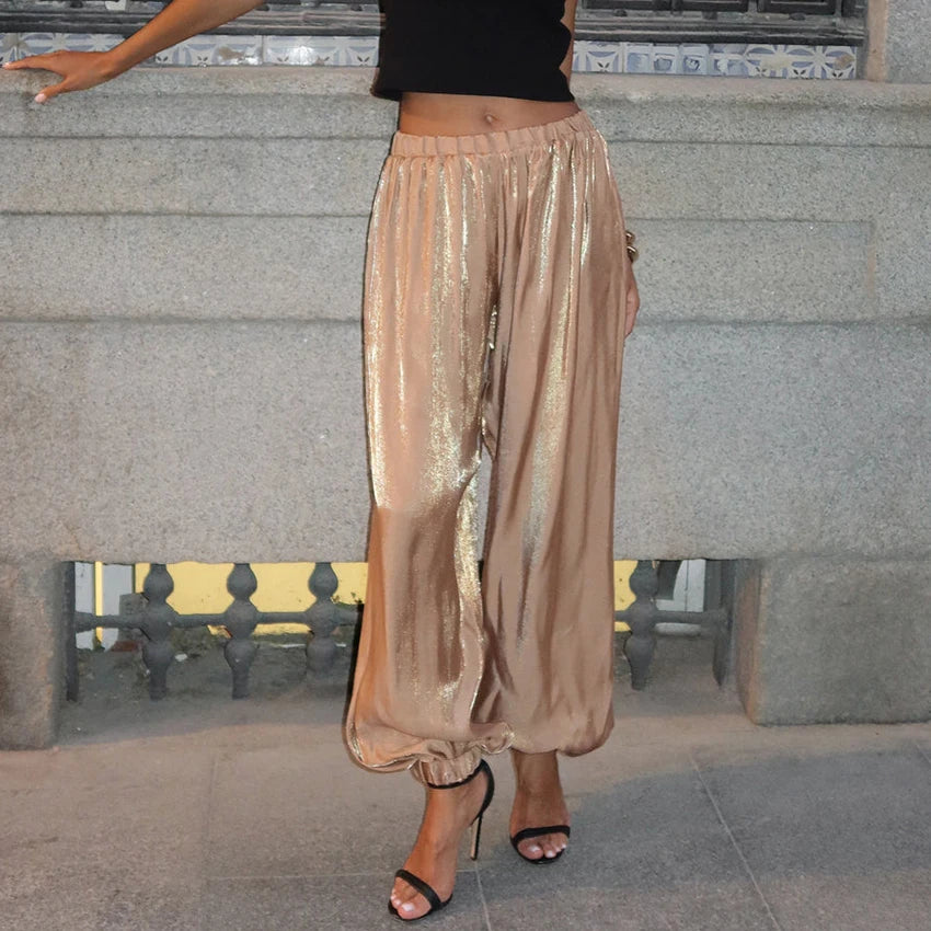 Silk Crepe High-Waist Trousers