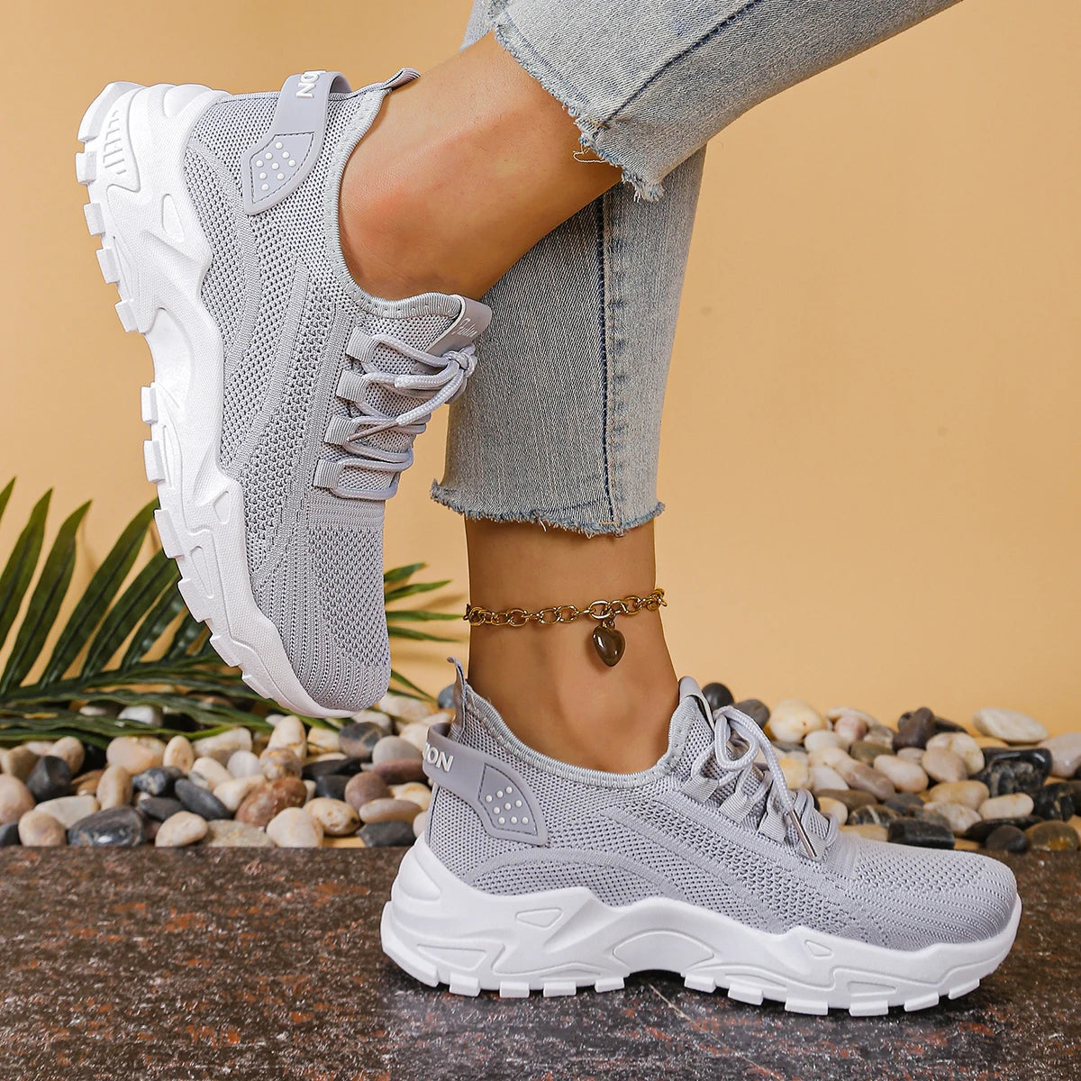 Chunky Knit Platform Trainers