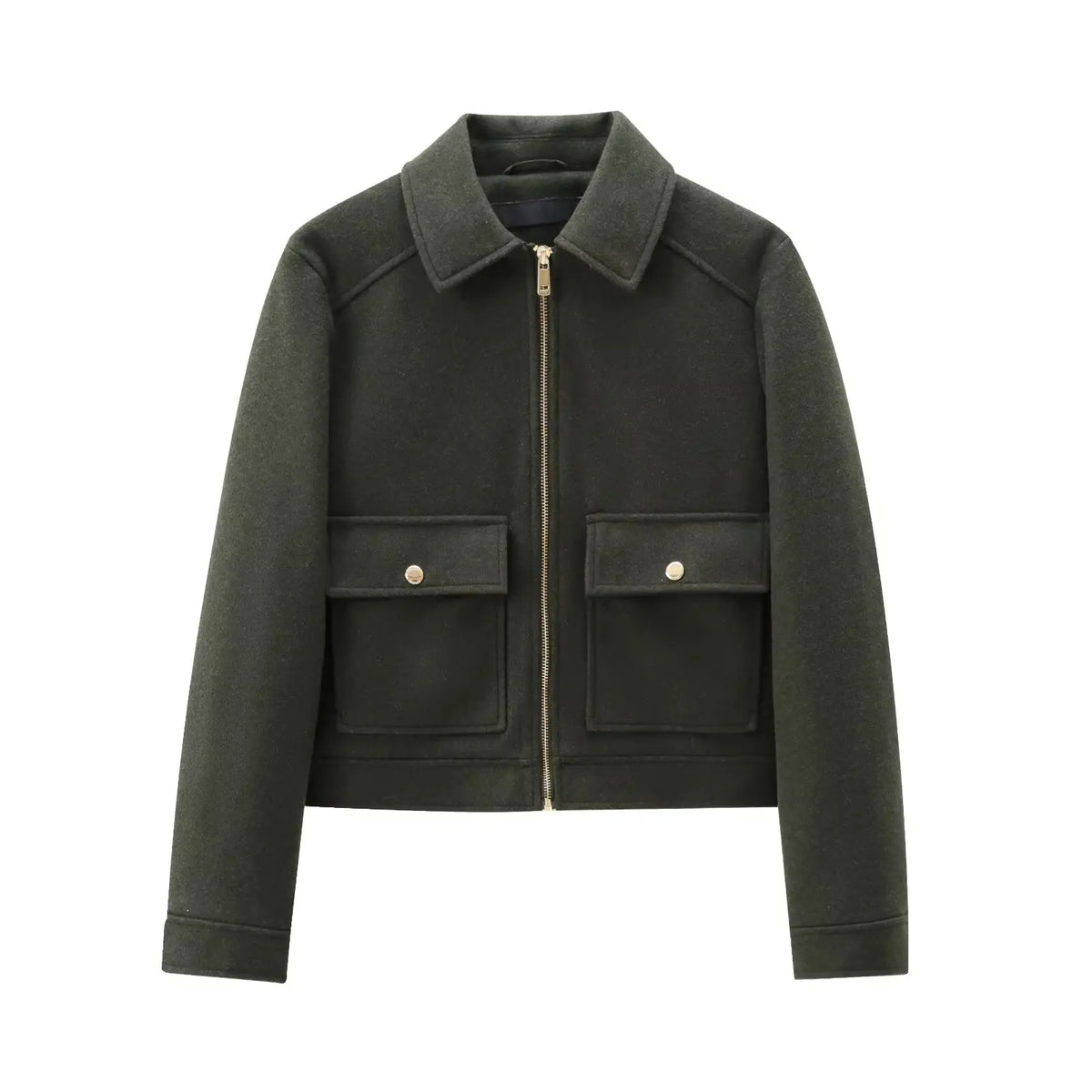 Zip-Up Long Sleeve Utility Jacket
