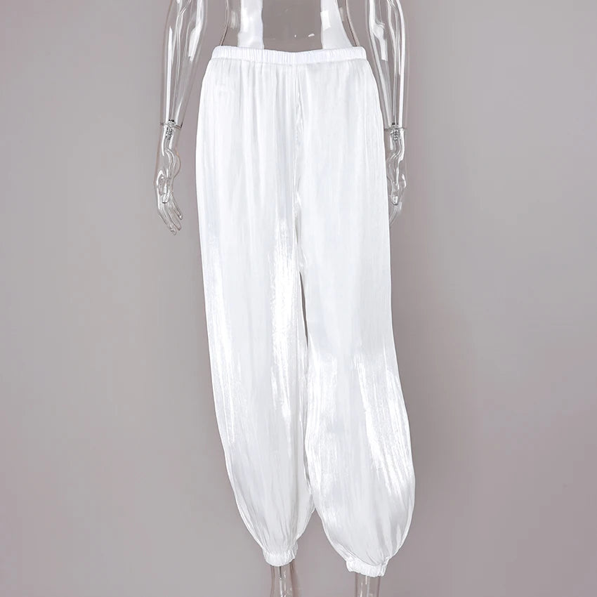 Silk Crepe High-Waist Trousers