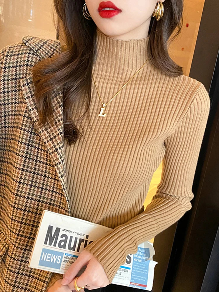 Basic Knit Turtleneck Sweater